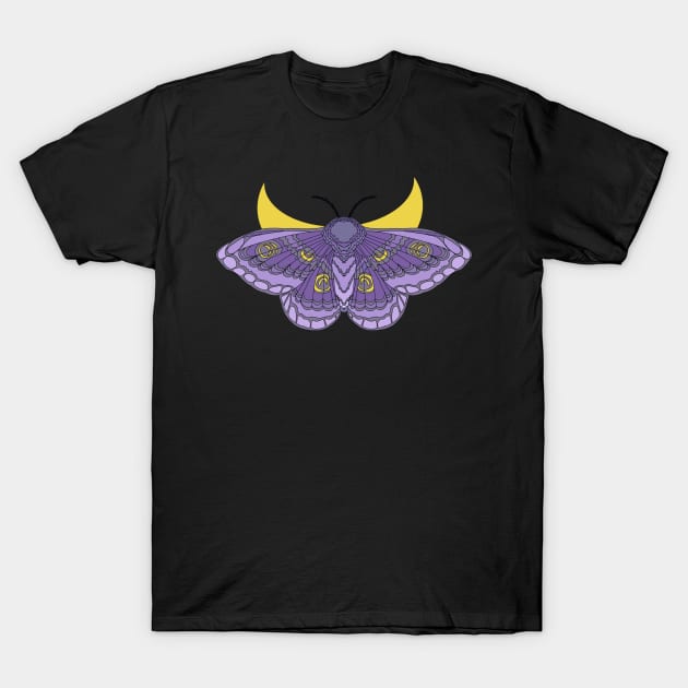 Purple Moon Moth T-Shirt by JasminMilena